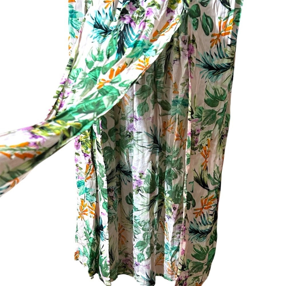 Kona Sol Floral Maxi Skirt - Green and White - Picture 2 of 8